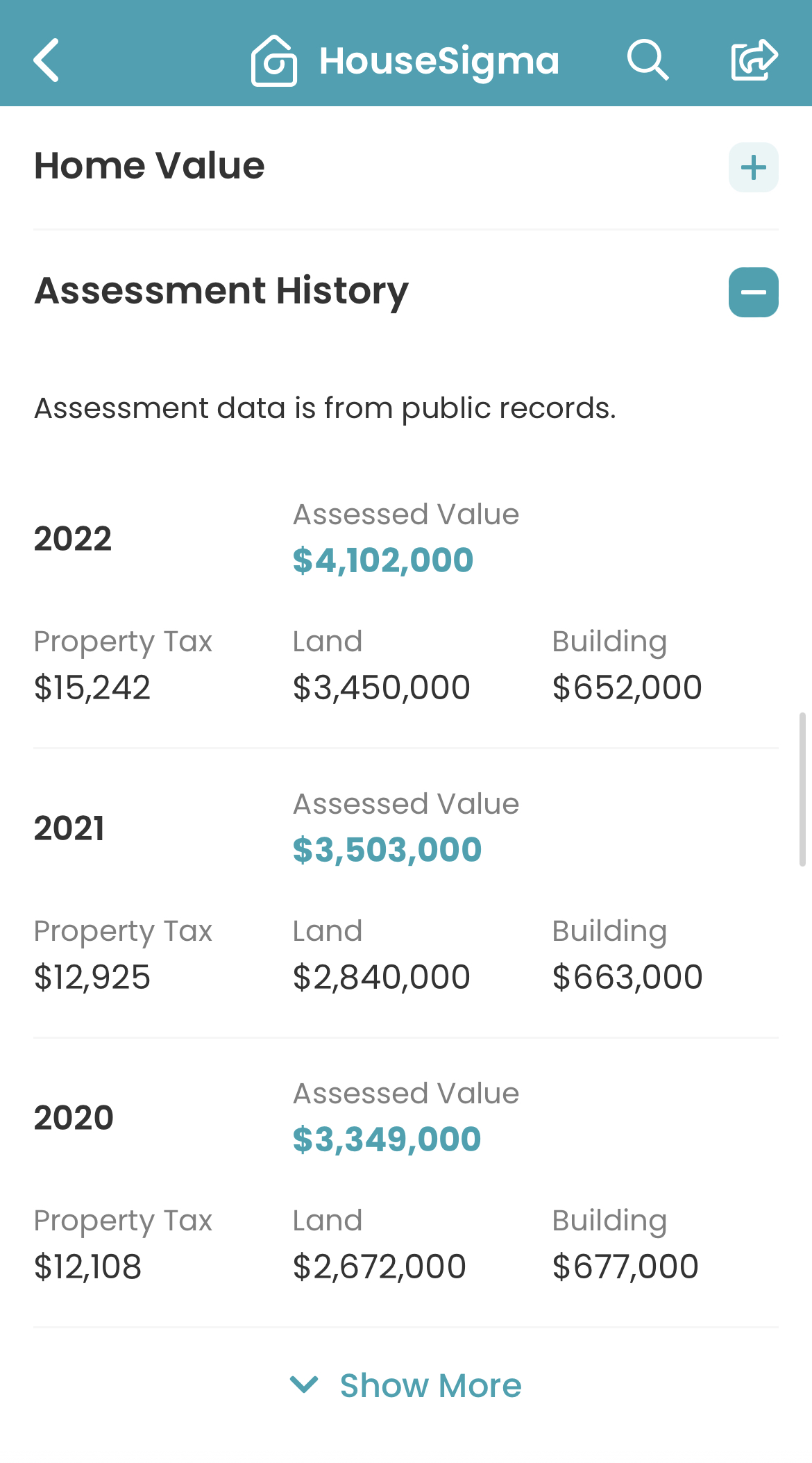 BC Tax Assessment History HouseSigma