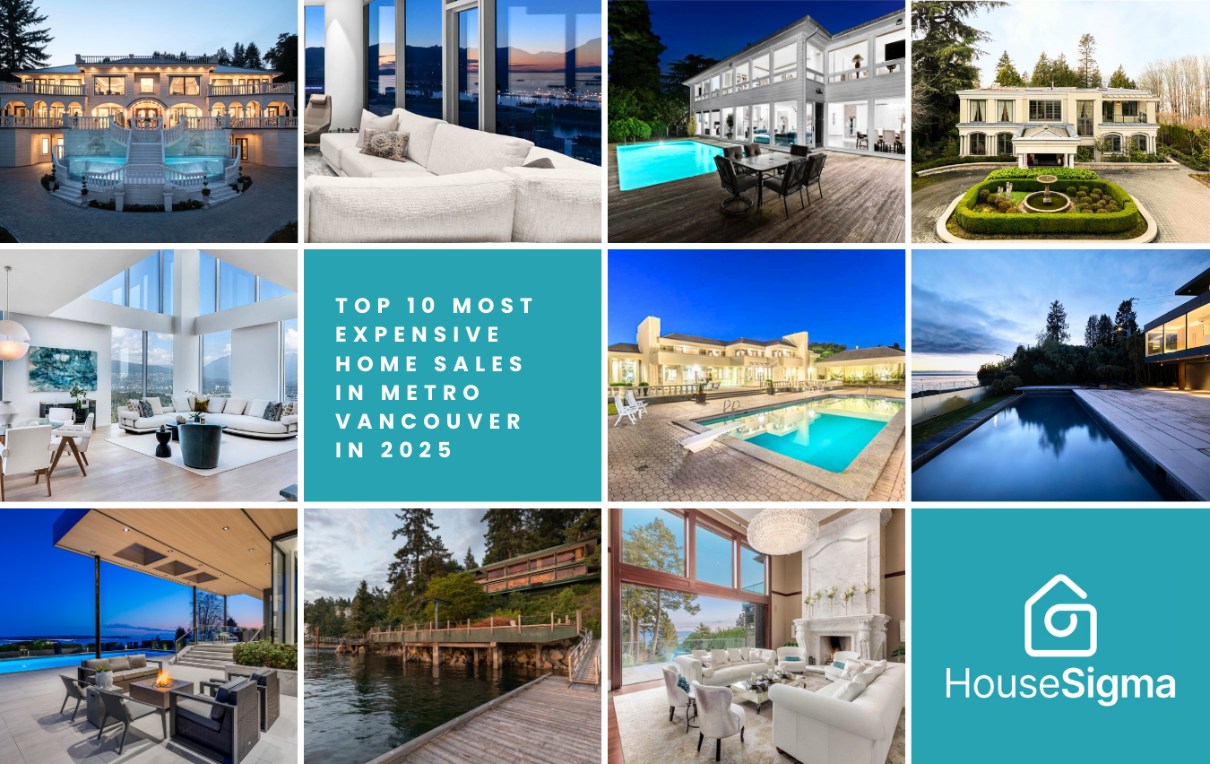 composite image of the Metro Vancouver top 10 priciest home sales in 2025