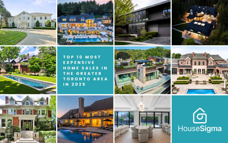 Composite image of the GTA's most expensive home sales in 2025