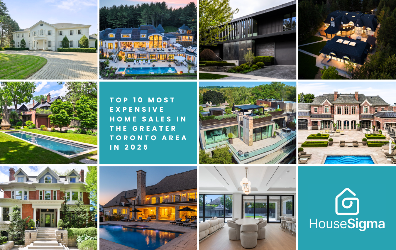 Composite image of the GTA's most expensive home sales in 2025