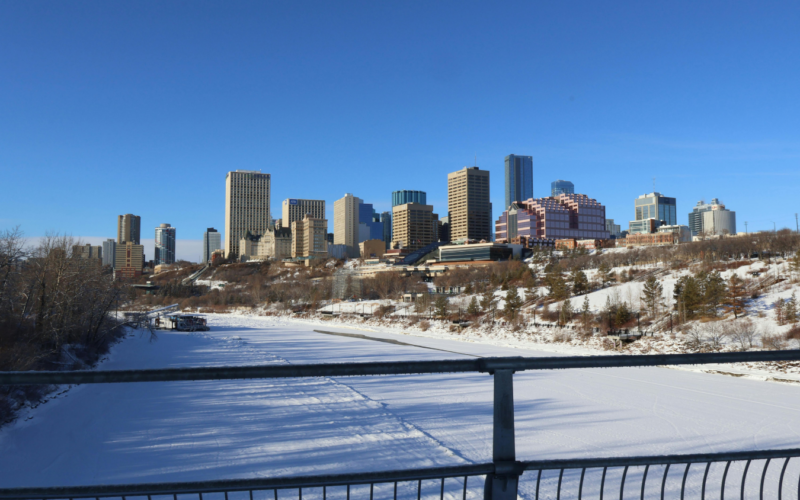 Photo of Downtown Edmonton and river from a bridge